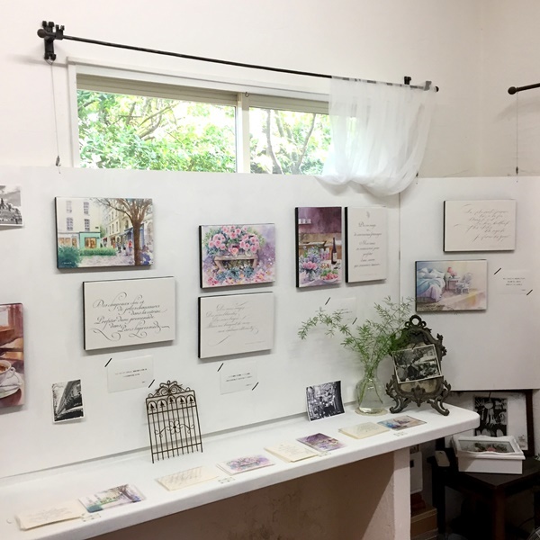 あべまりえ&前田祐加コラボ展、カリグラフィー関西作品展、南桂子展_b0165872_18511544.jpg