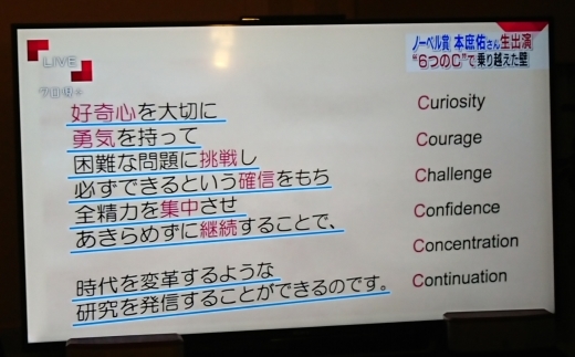 本庶佑さんの名言 6Cとは_b0001324_07185960.jpg