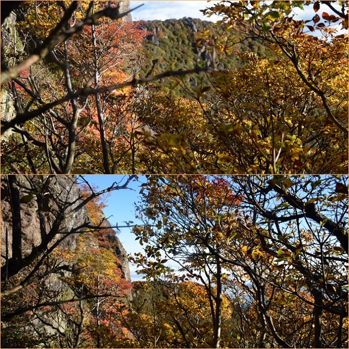 三俣山へ御来光登山・・・紅葉に染まり始めた北峰稜線。_f0016066_7431342.jpg