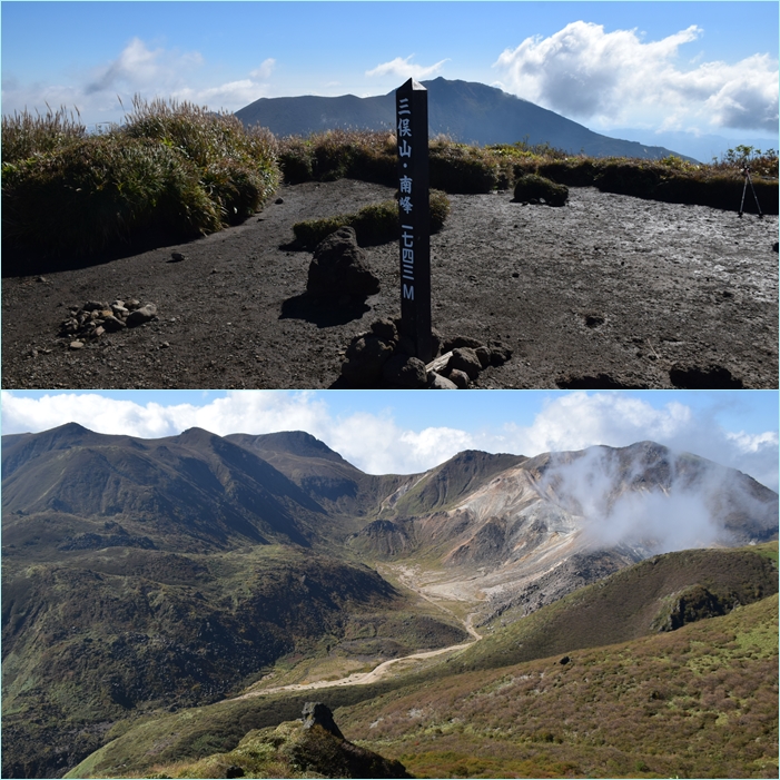 三俣山へ御来光登山・・・紅葉に染まり始めた北峰稜線。_f0016066_82447.jpg