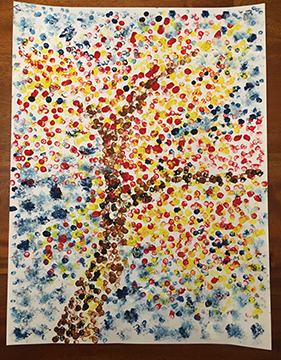 4年生初のアートクラスはジョルジュ スーラとポインティリズム点描画 くもりのち雨 ときど き晴れ Seattle Life 3