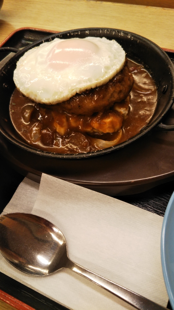 松屋で幻のエッグビーフハンバーグステーキ定食と牛鍋をいただく_f0076001_23561480.jpg