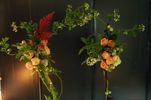 一会定期レッスン10月16日昼　キャンドルと器と花のコーディネイト、自分で選ぶ花のレッスン_a0042928_14144441.jpg