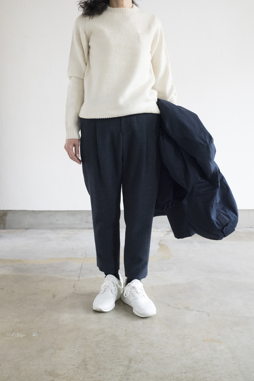 ゴーシュ チェビオットツイル1タックテーパードパンツ : un ゴーシュ チェビオットツイル1タックテーパードパンツ : un