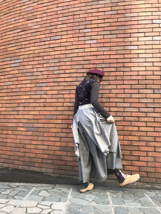 グレンチェックギャッベオーロラエプロンパンツ : SAPPORO STAFF グレンチェックギャッベオーロラエプロンパンツ : SAPPORO STAFF