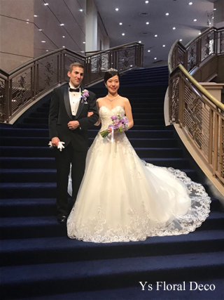 薄紫系のクラッチブーケ 明治記念館の新婦さんへ_b0113510_16504576.jpg