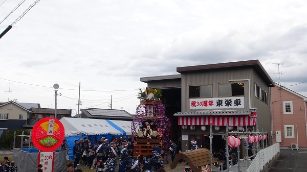 袋井市浅羽芝八幡神社大祭2018 10月13日　東栄車生誕30周年式典と会所廻り_a0265223_16140615.jpg