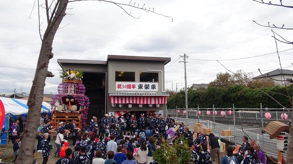 袋井市浅羽芝八幡神社大祭2018 10月13日　東栄車生誕30周年式典と会所廻り_a0265223_16253665.jpg