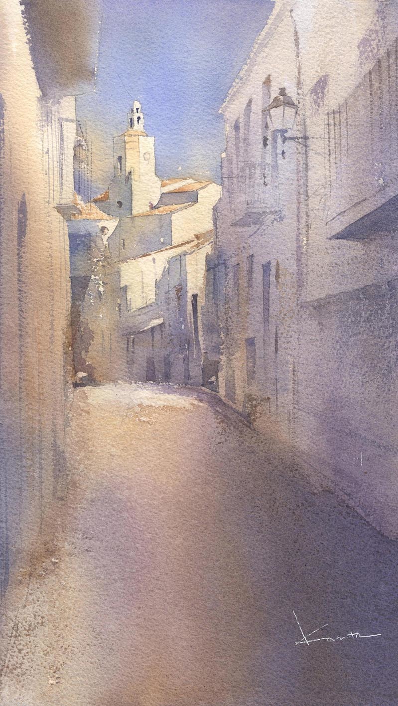 路地　水彩画_f0176370_16192091.jpg