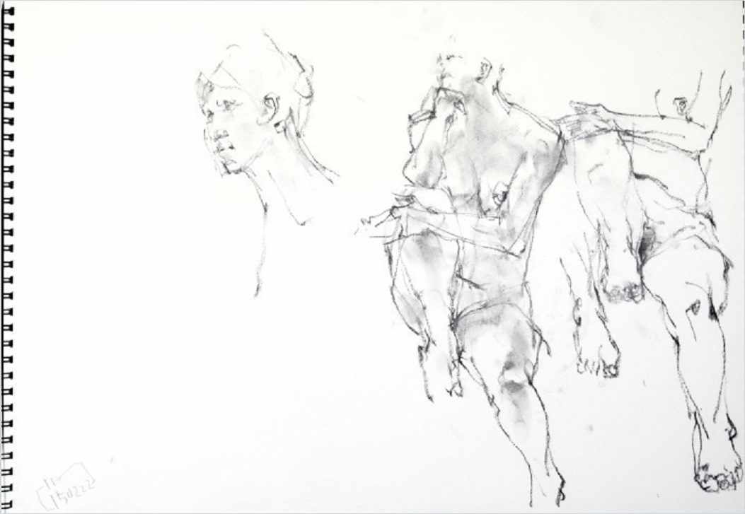 肘をつくポーズ 裸婦スケッチ 1 画室 游 Croquis Drawing Dessin Sketch 肘をつくポーズ 裸婦スケッチ 1 画室 游 Croquis Drawing Dessin Sketch