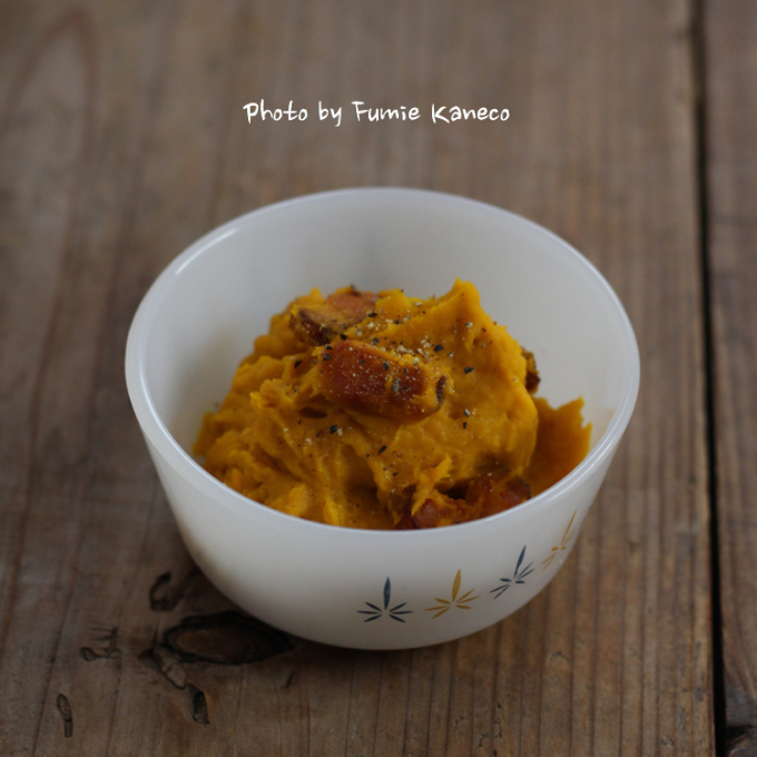 かぼちゃとベーコンのサラダ ふみえ食堂 A Table To Be Full Of Happiness かぼちゃとベーコンのサラダ ふみえ食堂 A Table To Be Full Of Happiness