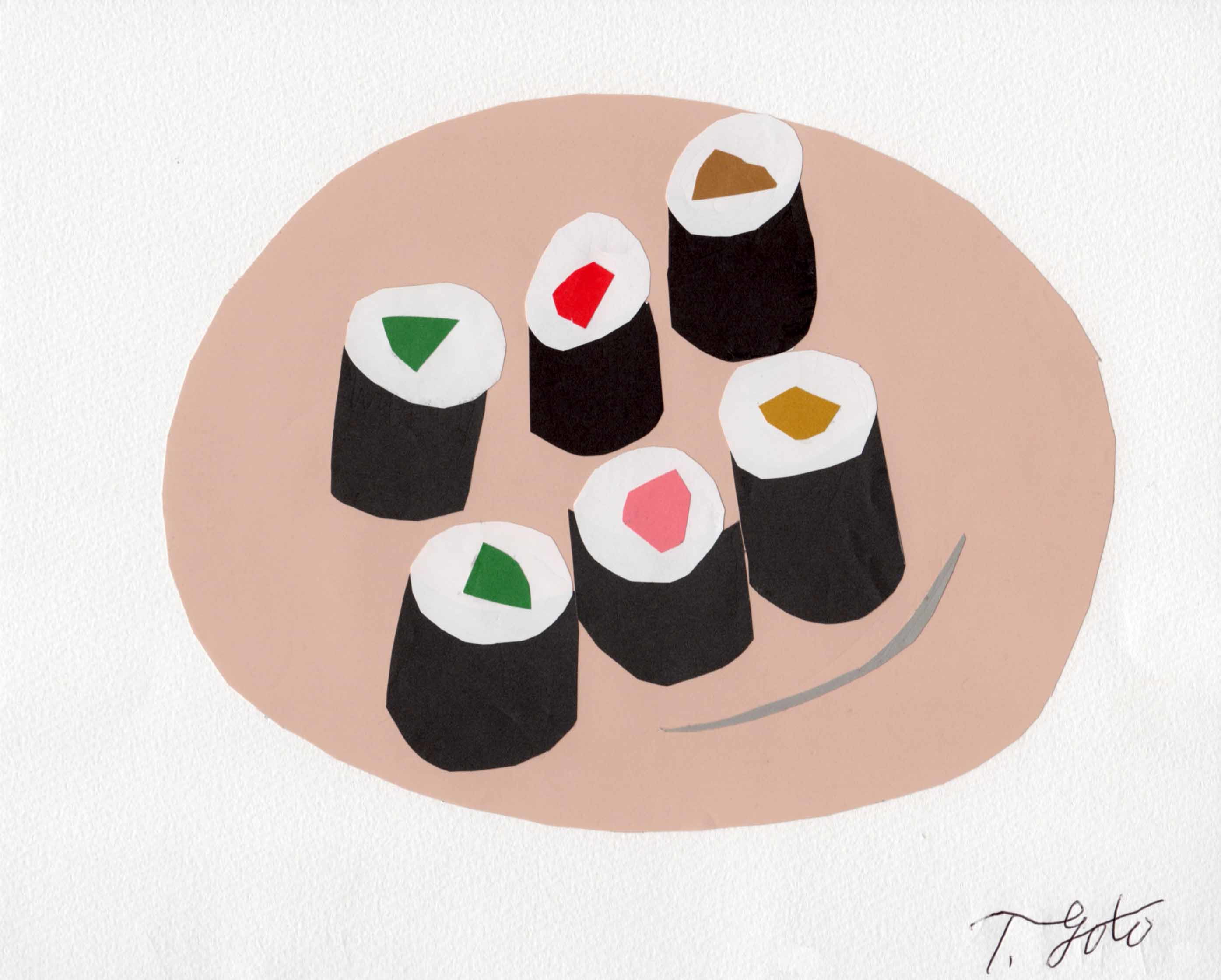 海苔巻き 切り絵おやじ