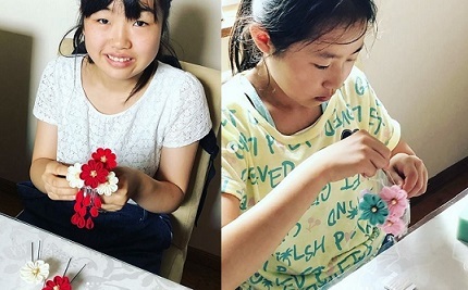 小学６年生限定　つまみ細工の簪２日間_c0122475_09253014.jpg