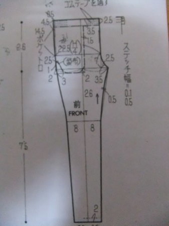 スリムパンツが欲しい 製図 細々洋裁日記