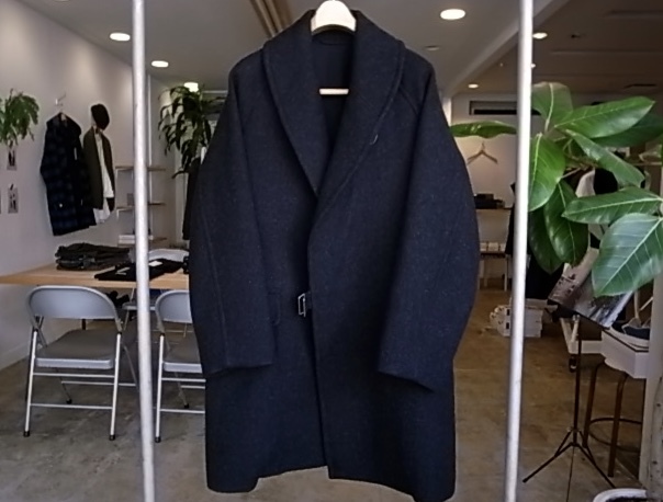 COMOLI　Wool Shawl Collar Coat / CHARCOAL_d0269455_15324216.jpeg