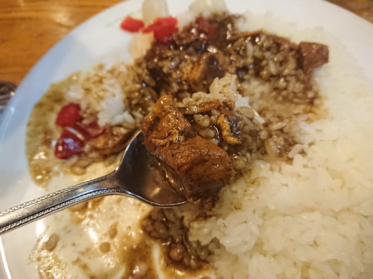 11/1 共栄堂 スマトラカレーポーク & 焼きリンゴ @神保町_b0042308_19402127.jpg