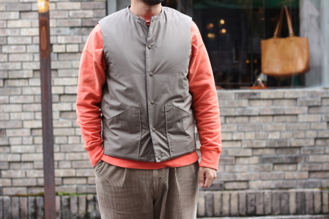 「orSLow」上質な素材で作られた\"COTTON SHELL VEST\"ご紹介_f0191324_08284789.jpg