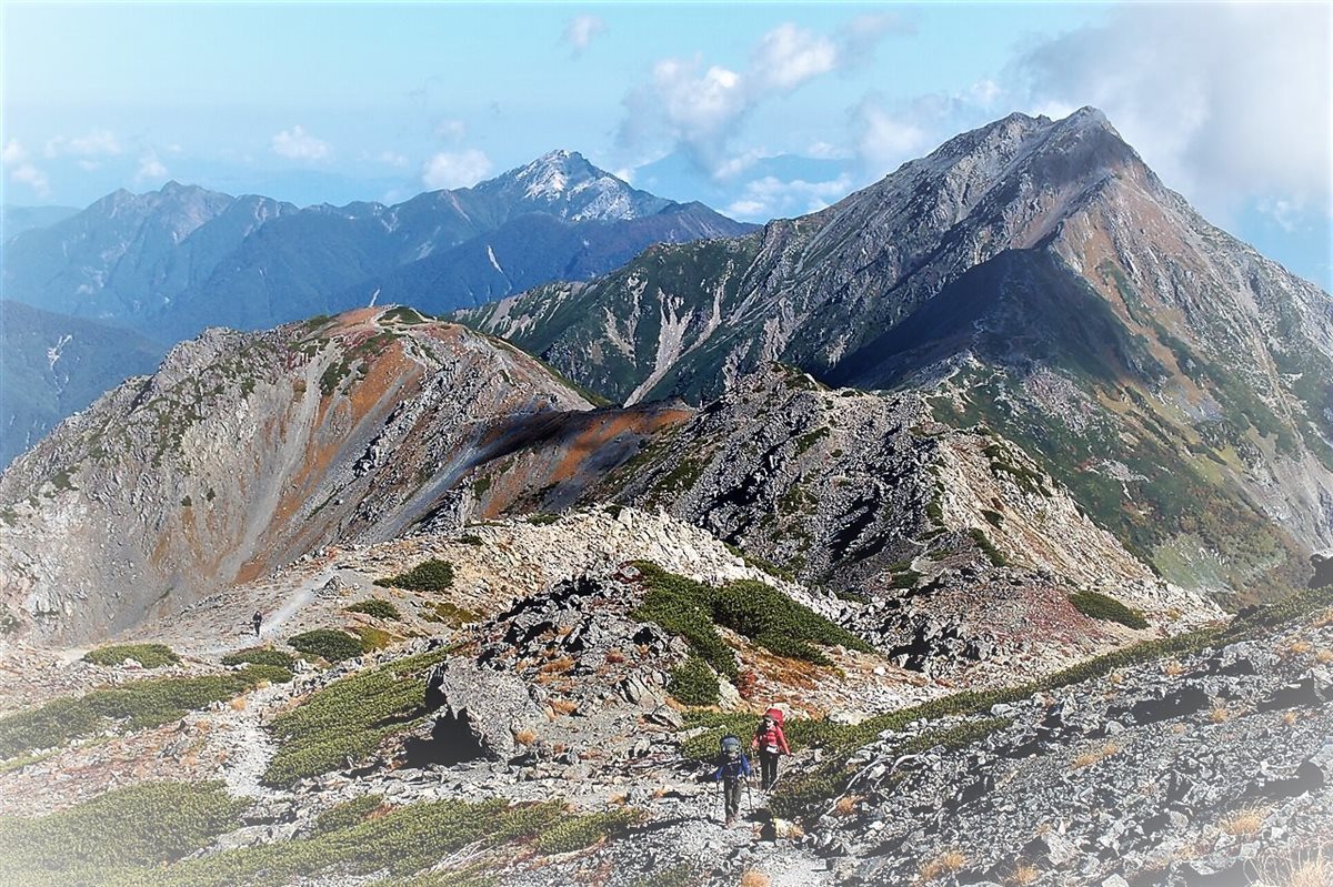 北岳リベンジ！間ノ岳への天空の回廊を行く！ 後半 2017.9.24_e0368467_13073480.jpg