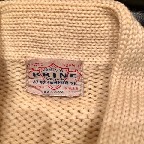1950s Brine Co Inc Athentic Supplies 100 Virgin Wool Vintage Lettered Cardigan Cal Dean Vintage Clothing