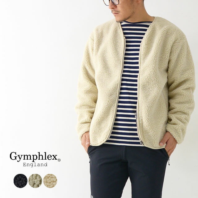 ジムフレックス GYMPHLEX ノーカラーボアジャケット