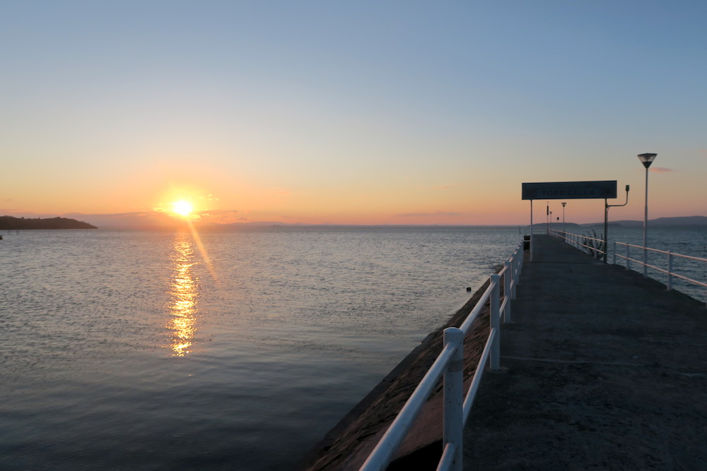 アオサギ飛びゆく夕日の湖、トラジメーノ湖_f0234936_5502989.jpg