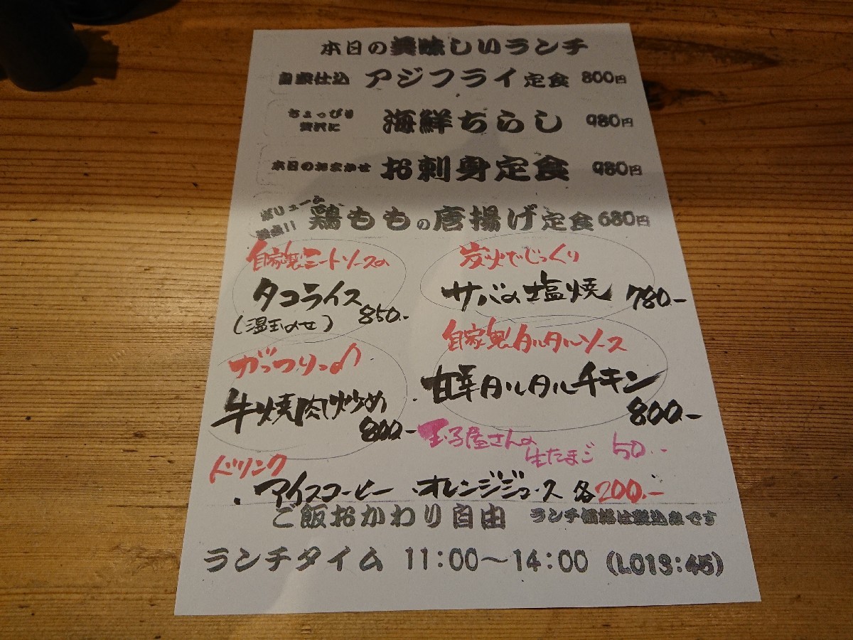 11/21 炭鉄まこっちゃん豊田駅ロータリー前店 お刺身定食¥980 @日野市_b0042308_19183647.jpg