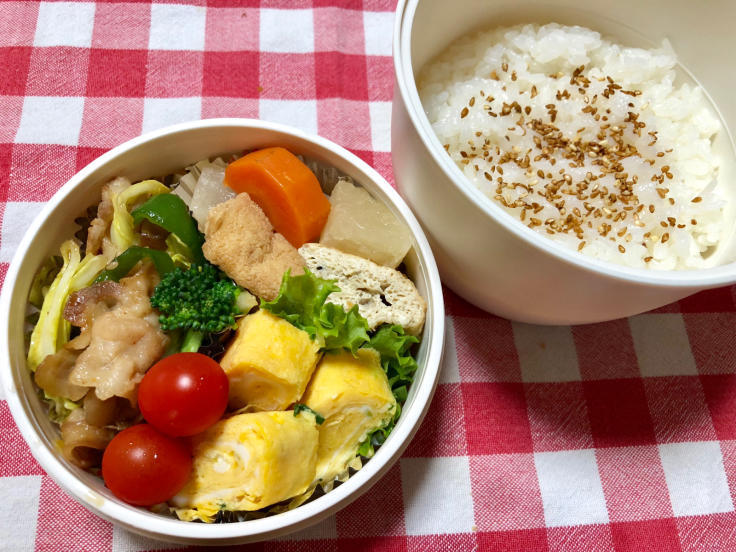 肉野菜炒め 子供弁当 日だまりカフェ