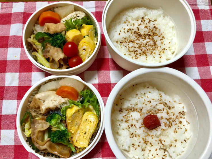 肉野菜炒め 子供弁当 日だまりカフェ