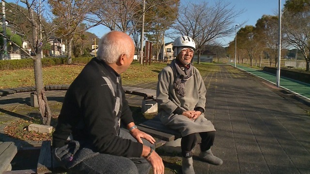 こころ旅 正平さんのシルエットが走っている 心紋様