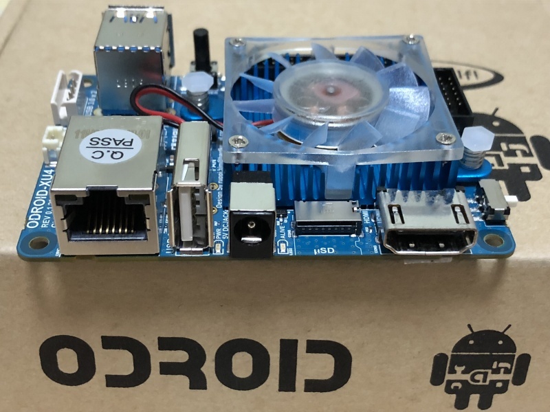 Odroid-XU4 マザーボード 冷却ファン付き Cooling Fan XU4 Blue