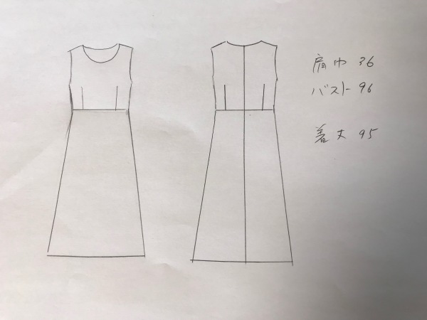 ストレッチプリントのジャンパードレスを作ります_e0397389_13523248.jpg