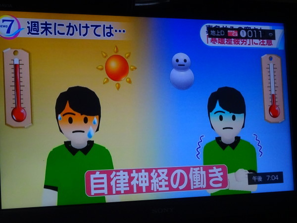 師走で最高気温が25度以上の「夏日・寒暖差疲労に注意！…2018/12/4_f0231709_00054672.jpg