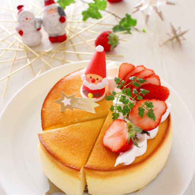 スフレチーズケーキ クリスマスバージョン おうちカフェ Hoppe