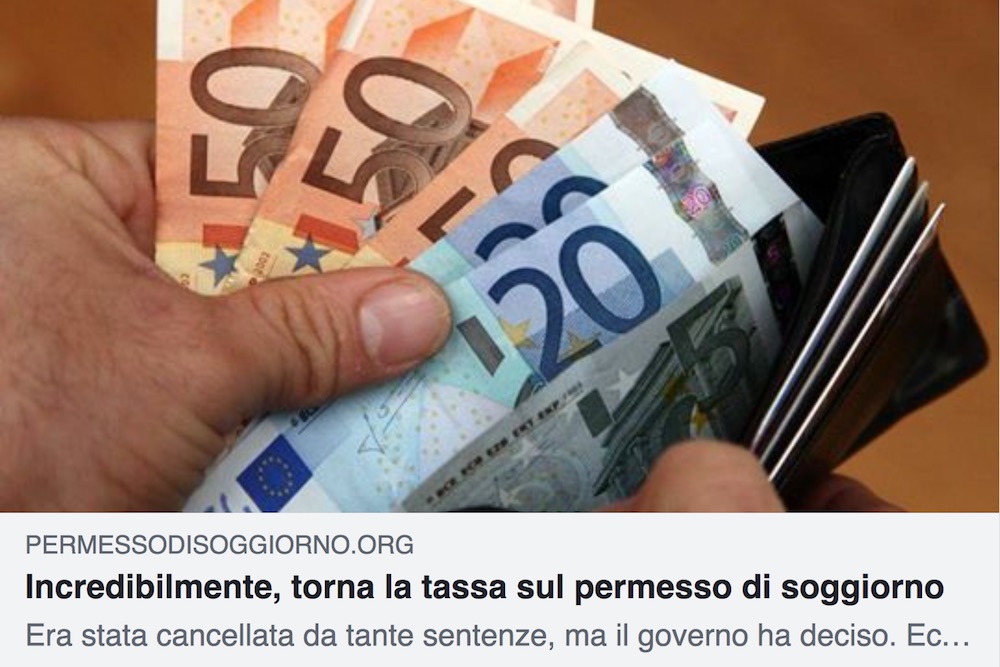 非道理が通るイタリア、裁判で撤廃となった滞在許可証発行料が6月9日以降半額ながら復活_f0234936_2318596.jpg