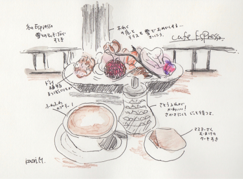 絵日記 -好きなものを描く- 山形市 cafe Espresso_b0208577_16123864.jpg