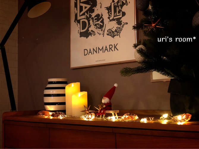 クリスマス仕様のキャビネットに、北欧風ガーランドで輝きをプラスヽ(´▽｀)/_a0341288_22022524.jpg