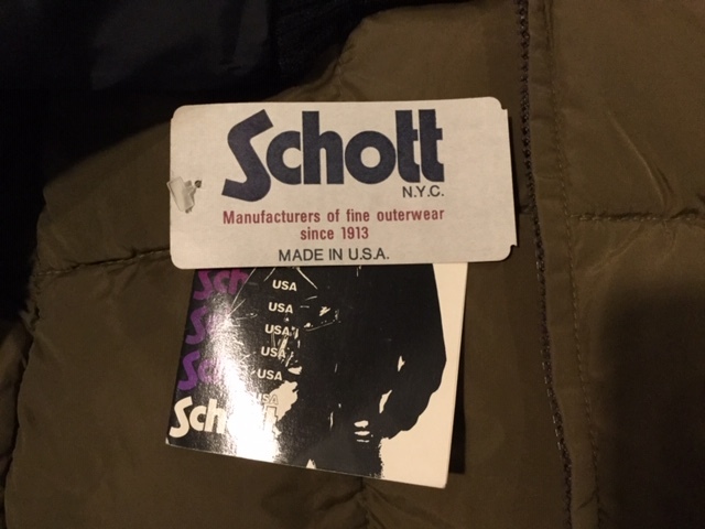 米国ブランド『Schott』ダウンジャケット_d0174308_16084349.jpeg