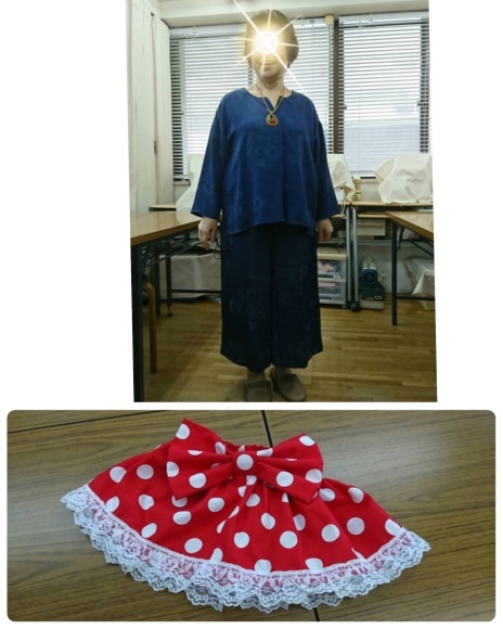 洋裁教室  着物のリメイク作品とミニーちゃんのスカート_d0318597_11151544.jpeg