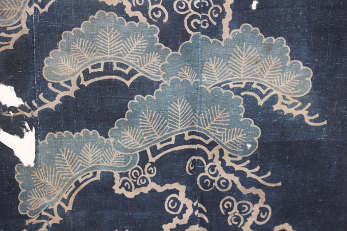 古布　木綿　筒描　紙縒り　Japanese Antique Textile Tsutsugaki Koyori-paper_c0325097_1420117.jpg