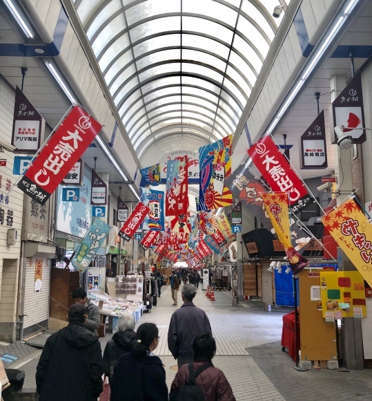 明石魚の棚商店街 兼一水産 大阪ｂ級グルメ天国