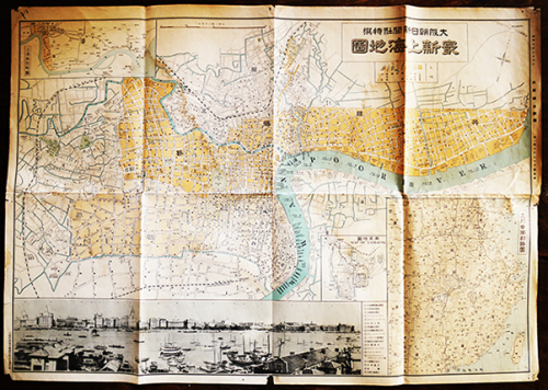 最新上海地図 共同租界/佛租界/上海呉淞略図/他 一万二千分の一 大阪