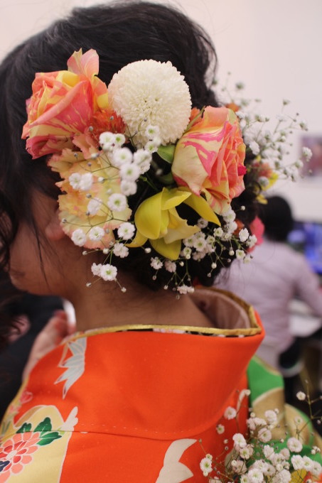 成人式 振袖に生花の髪飾り 19 蝶々のお花屋さん 花 蝶々 はなちょうちょう