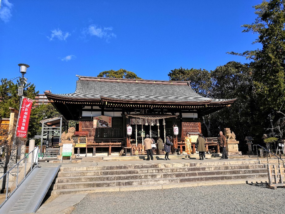 青空 の下 初詣 弓弦羽神社 新キャラ ゆづ丸 神戸 御影 Entrepreneurshipを探る旅