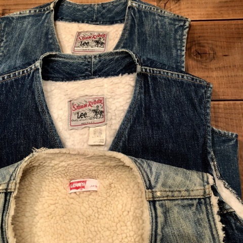 1970s \" Lee -STORM RIDER- \" DENIM × BOA - VINTAGE TRUCKER VEST - ._d0172088_21281827.jpg