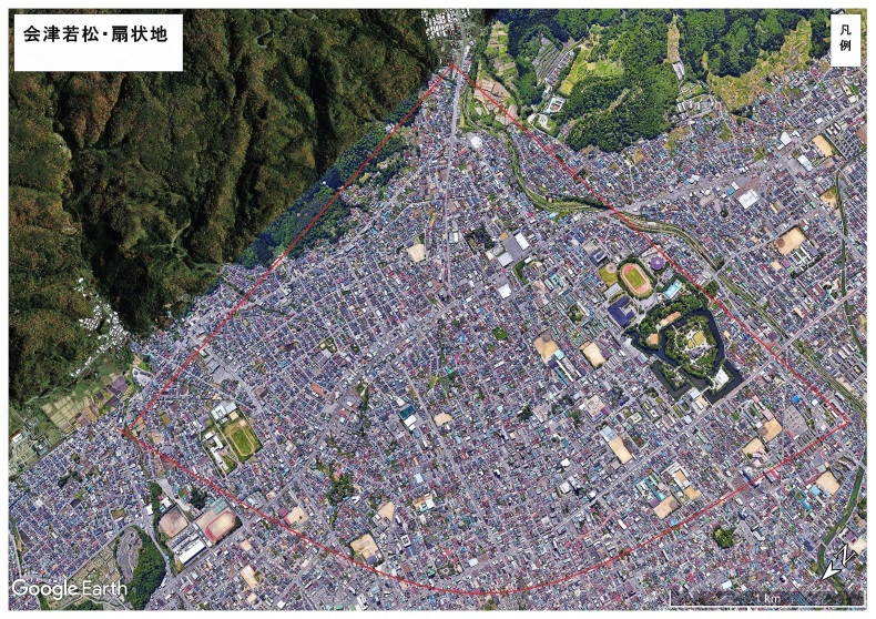 会津若松城　鳥瞰図 古地図 鶴ヶ城 会津 若松城下之図 城下町 会津若松 若松城 ...