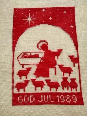 2021年クリスマスに作ったクロスステッチ額 | embroidery HOOP