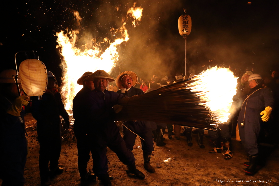 野沢温泉村 道祖神祭り 1 15 火付け開始 野沢温泉とその周辺いろいろ２