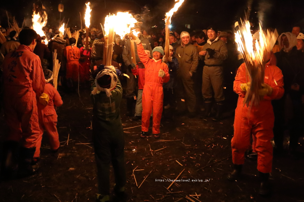 野沢温泉村 道祖神祭り 1 15 火付け開始 野沢温泉とその周辺いろいろ２