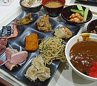 フェリーでの夕食ビュッフェ 名門大洋フェリー 浪花お好み焼き三昧
