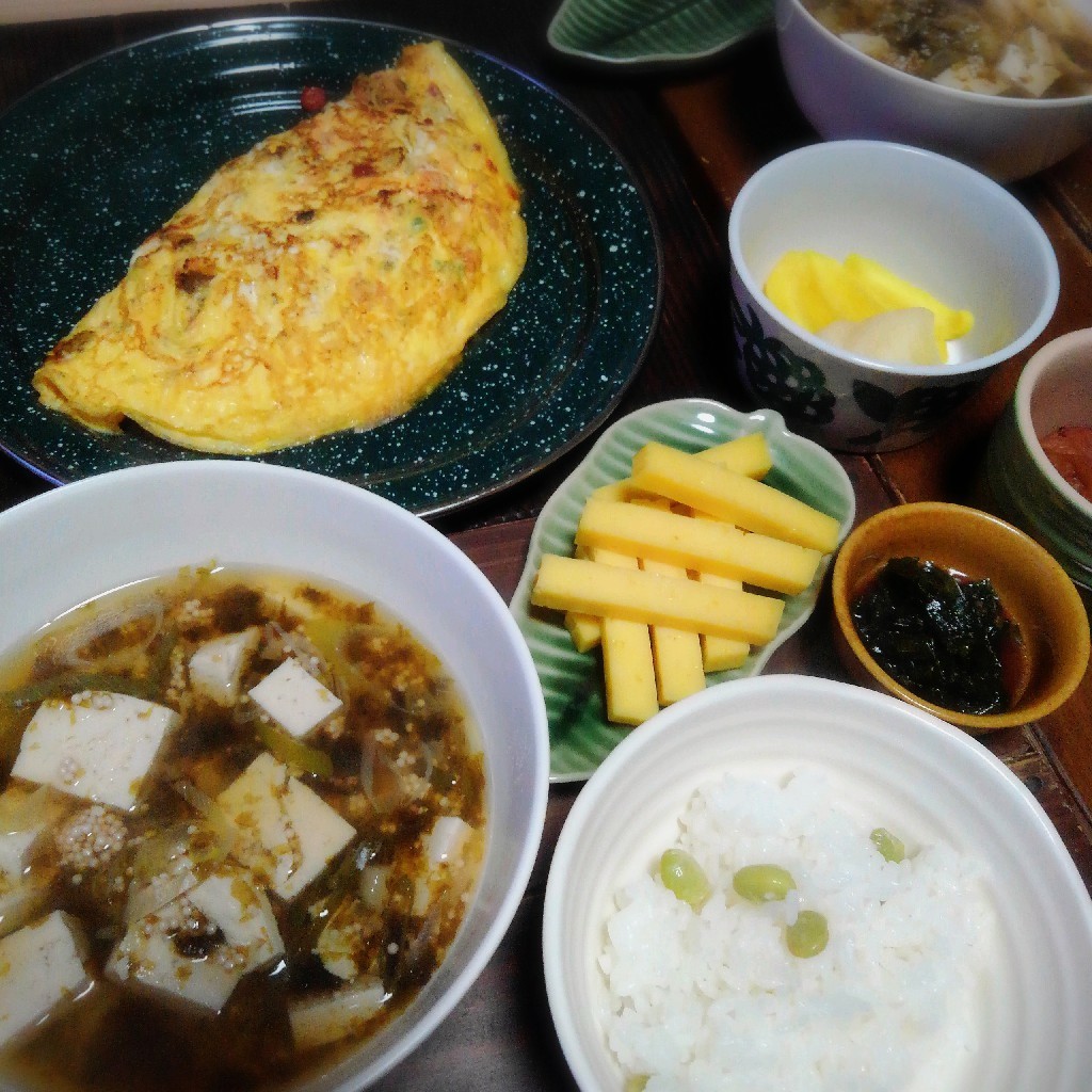 19 01 28 月 ごっこ汁 納豆オムレツ カリンパ へなちょこおばんざい